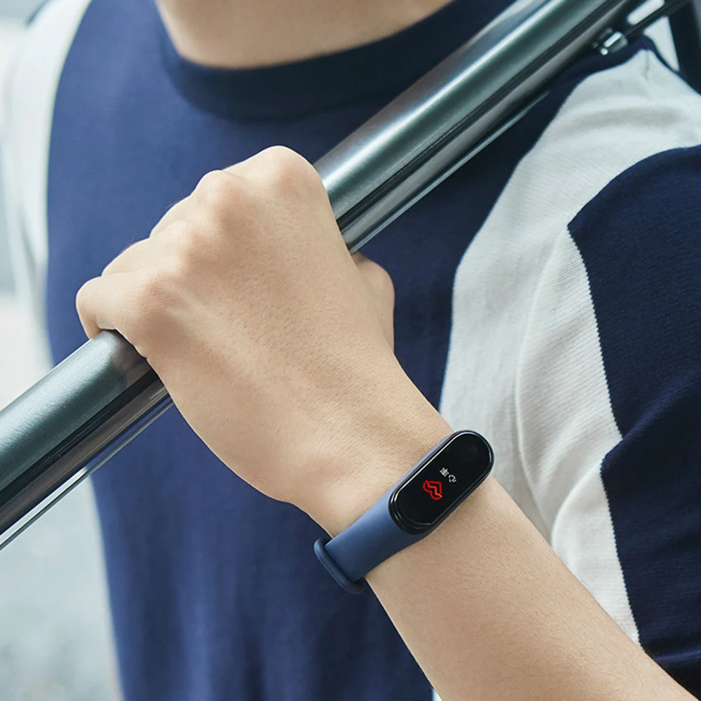 Xiao mi 4 Band Smart mi Band 0,95 дюймов AMOLED цветной экран браслет 50 м водонепроницаемый спортивный сообщение Push фитнес-браслет