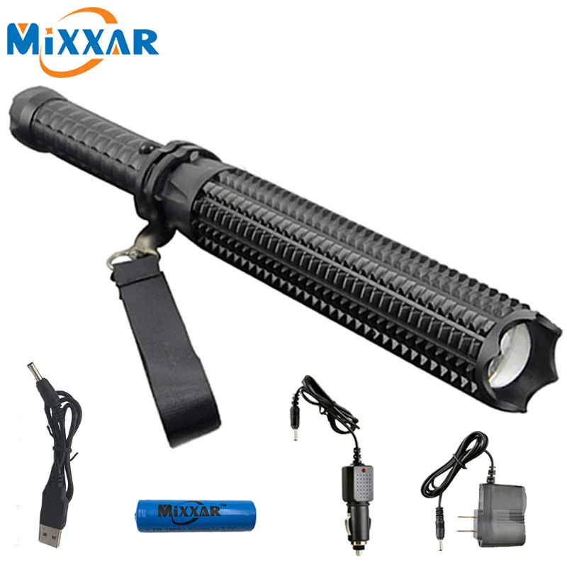 

ZK20 Powerful 9000LM L2 Led Flashlights 18650 Telescopic baton Dropshipping Self defense Police Patrol Rechargeable Torch Lamp