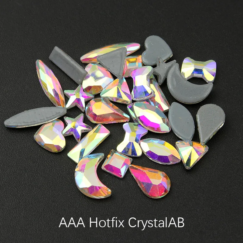 

mixed styling high quality nail rhinestone heat repair crystal AB color DIY clothing for loading nail art free ship