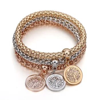 

2020 Hot European Fashion Jewelry bracelet Three-layer fashion life tree pendant bracelet Crystal from Swarovskis for Woman