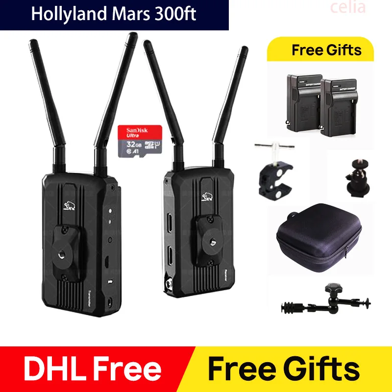 

Hollyland Mars 300 300FT Dual HDMI Input/Output Transmitter and Receiver Camera Wireless HD Video Transmission System 1080P 60Hz