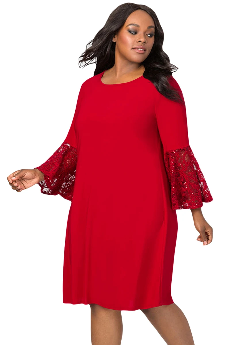 Red-Sequin-Lace-Bell-Sleeve-Plus-Size-Mini-Dress-LC610475-3-1