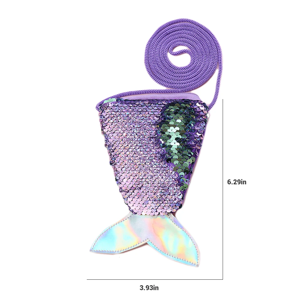 Креативная Детская сумка-монета с хвостом русалки, Удобные сумки через плечо для маленьких девочек, маленький детский кошелек для монет, ручные сумки