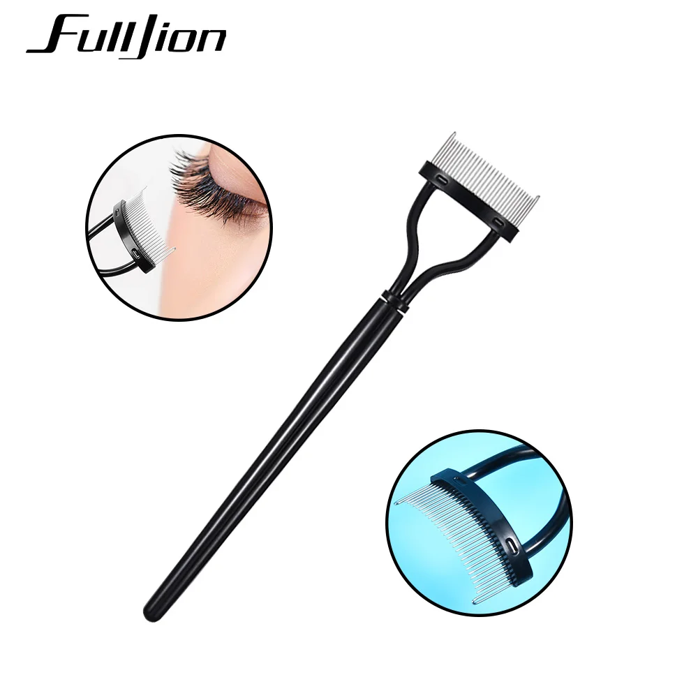 Fulljion Eyelash Comb Eyebrow Brush Make Up Mascara Lift Curl Guide