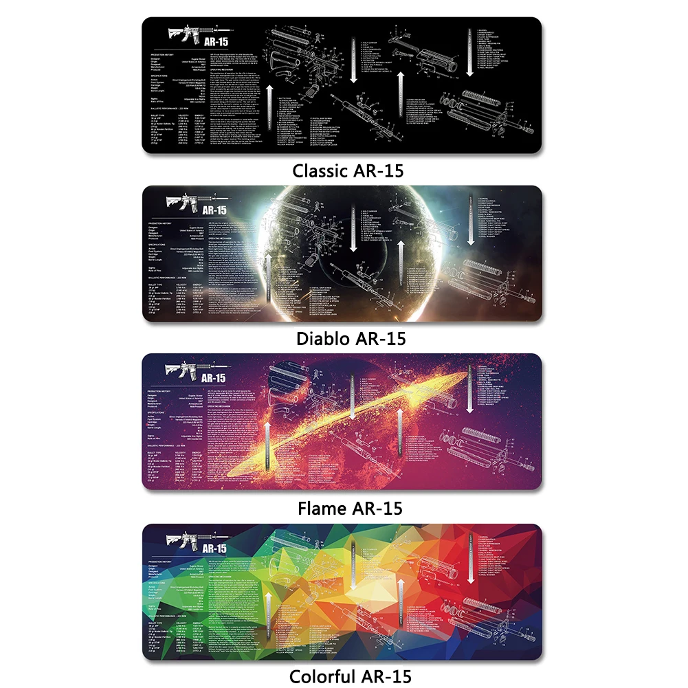 

35.75"x 12" Gun Cleaning Mouse Pads Stitched Edge Large Long Rubber Work Bench 4mm