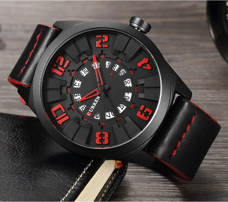 Часы Для мужчин бренд класса люкс кварц Для мужчин S Часы модные Повседневное человек спортивные наручные часы Curren Водонепроницаемый