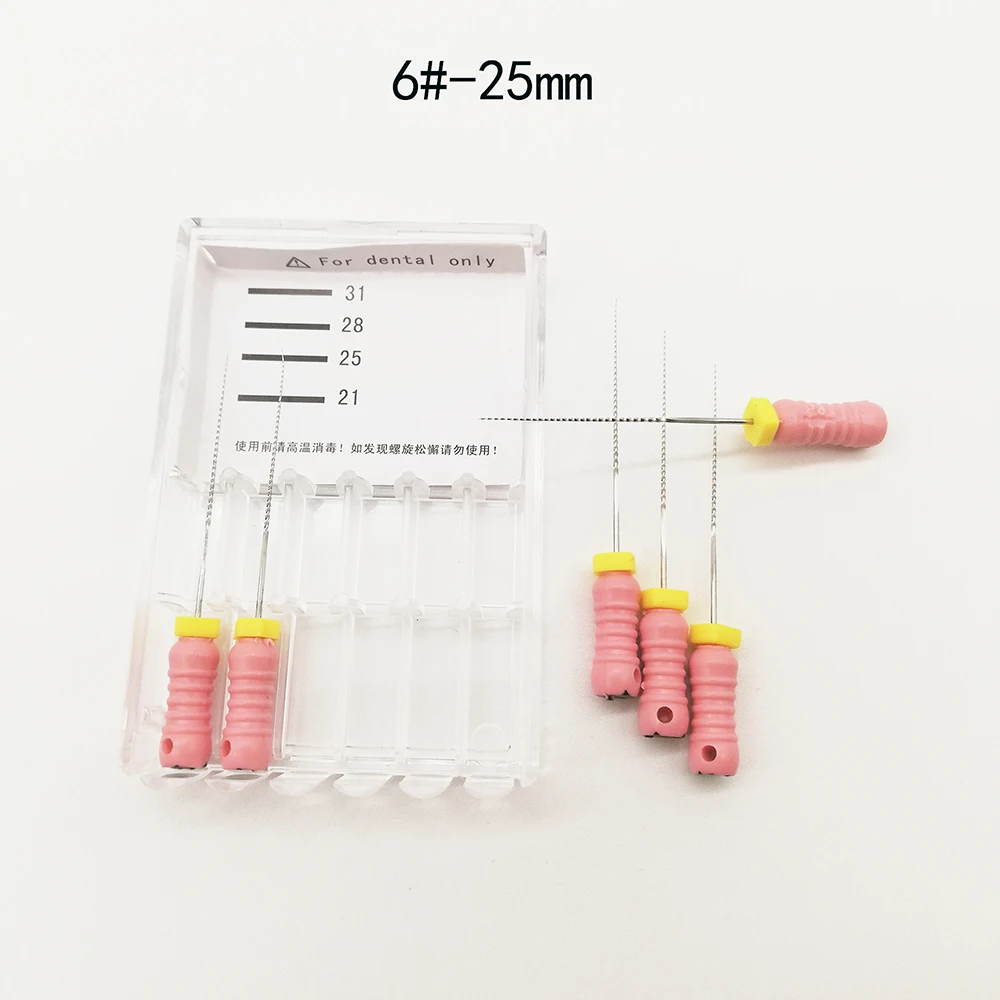6 шт./упак. Стоматологическая Файлы к корневого канала 21& с фокусным расстоянием 25 мм 6#10#40# ассорти для стоматологии стоматологических инструментов ручной Применение Нержавеющая сталь