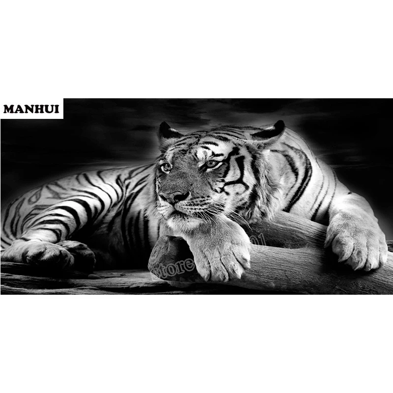 

Black and white tiger new DIY diamond painting home decoration diamond mosaic embroidery diamond inlaid knitting BAS242