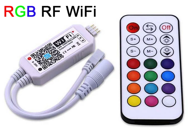 Мини беспроводной wifi светодиодный RGB/RGBW Пульт дистанционного управления RF IOS/Android смартфон для RGBCW/RGBWW RGB Светодиодная лента, DC12-24V - Цвет: RF  RGB WiFi