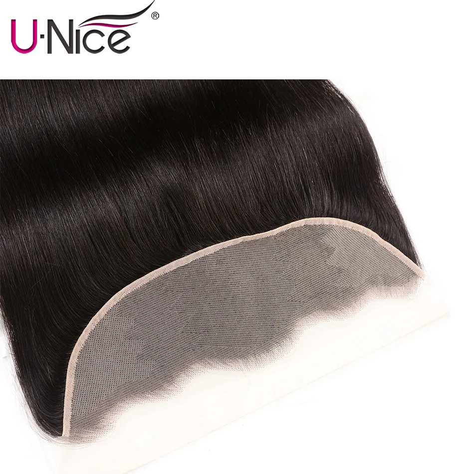 Straight Transparent Lace Frontal Closure 13X4 Free Part 10-18 Inch Pre Plucked Unice Brazilian Straight Human Hair Remy Hair