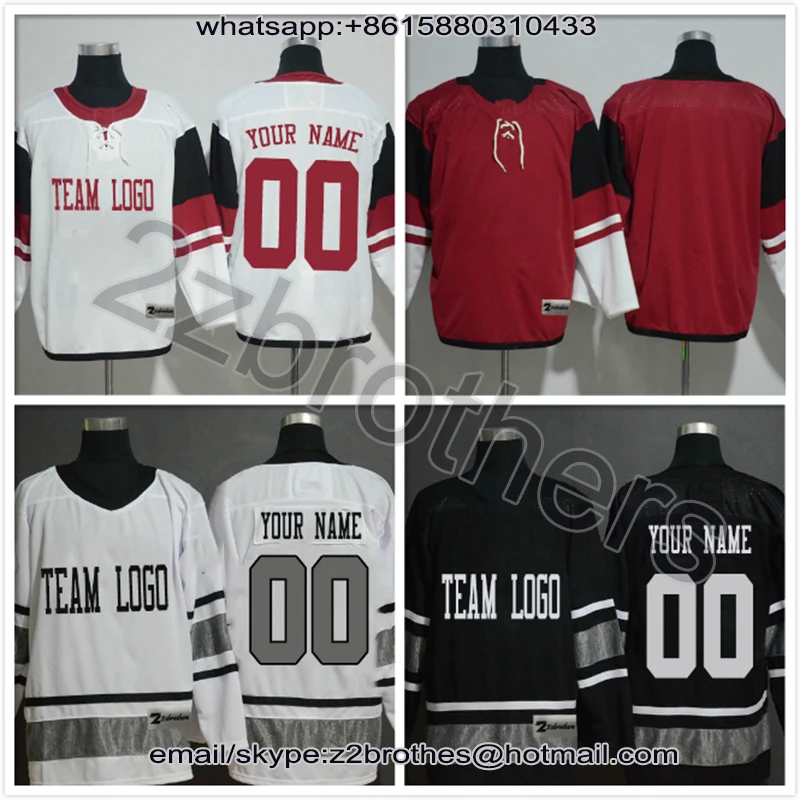 

Factory OEM Custom Ice Hockey Jerseys Design DIY Your Own College Team Sweater Stitch Embroidered Sew Logo Name Number Phoenix