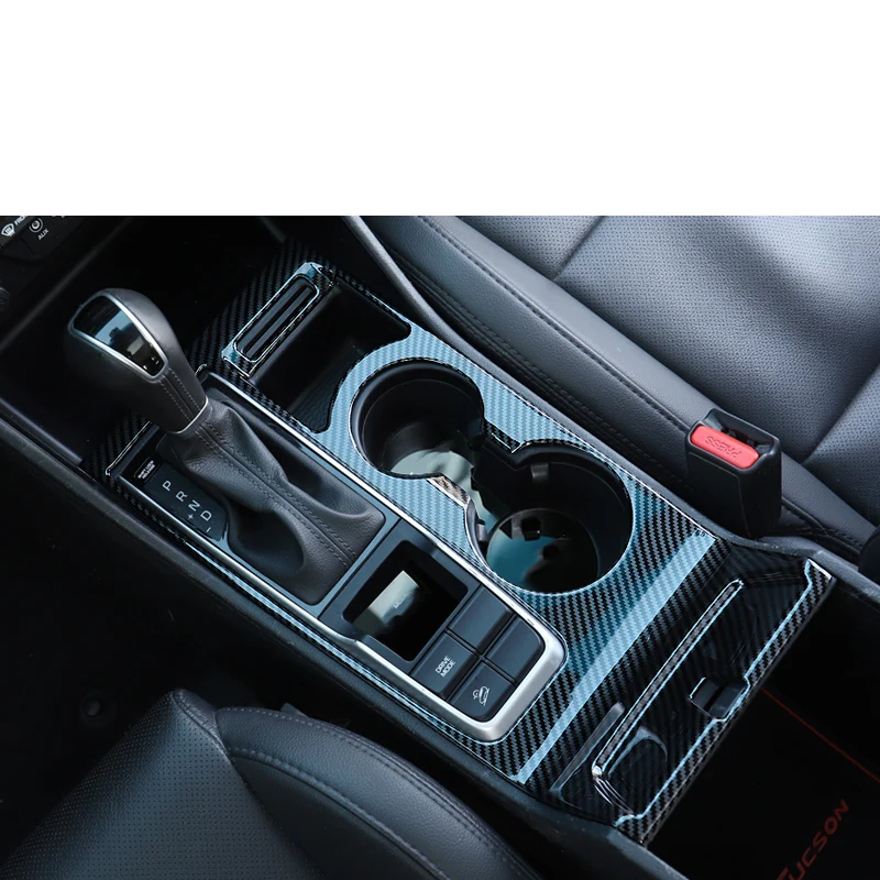 

Lsrtw2017 Carbon Fiber Stainless Steel Car Interior Trims Gear Panel Trims for Hyundai Tucson 2015 2016 2017 2018 2019 2020