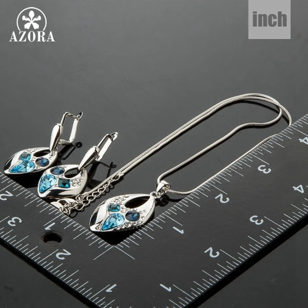 Комплект из колье и серёг белого золотого цвета|earrings and necklace|jewelry setsnecklace earrings |