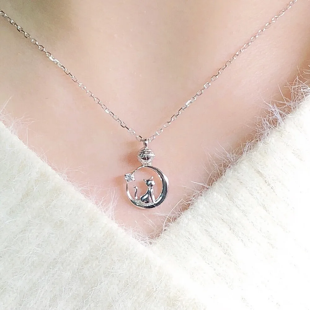 

Sailor Moon Luna And The Moon Pendant Necklace 925 Silver Jewelry Cos Gift