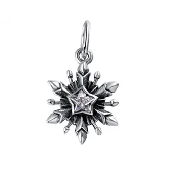 

Authentic 100% 925 Sterling Silver Freeze Snowflake & Star Dazzling CZ Beads fit Charm Bracelets for Women DIY Jewelry