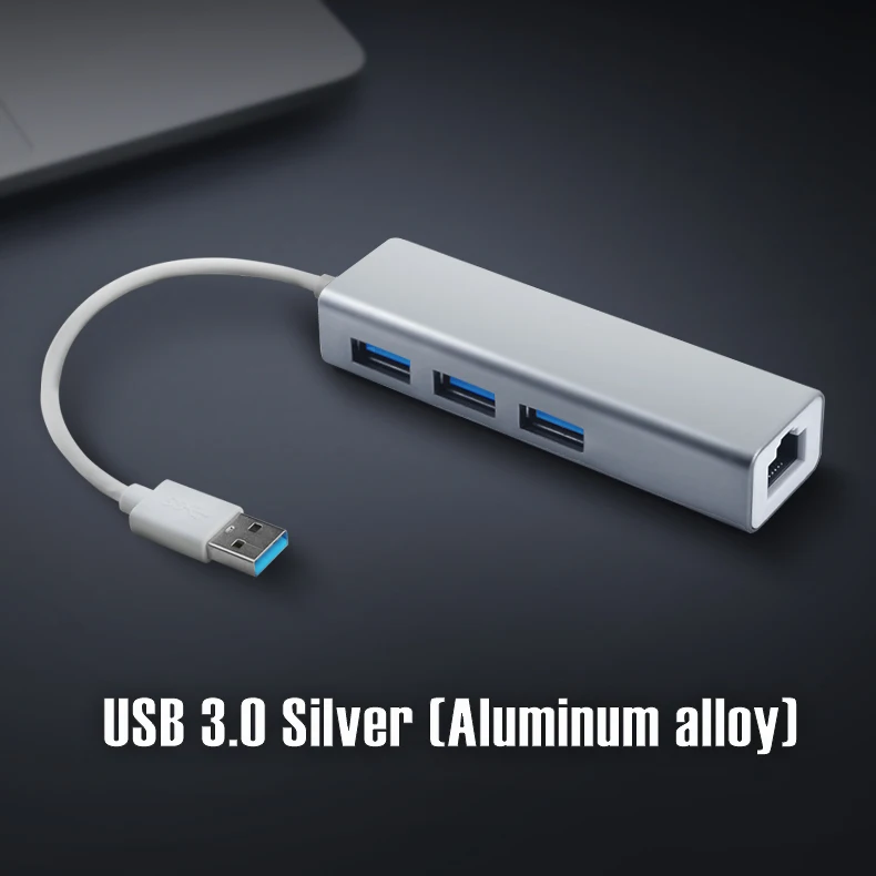 Ofccom USB Ethernet usb-хаб для RJ45 Lan сетевая карта 10/100 Мбит/с Ethernet-адаптер для Mac iOS портативных ПК Windows USB 3,0 концентратор - Цвет: Silver