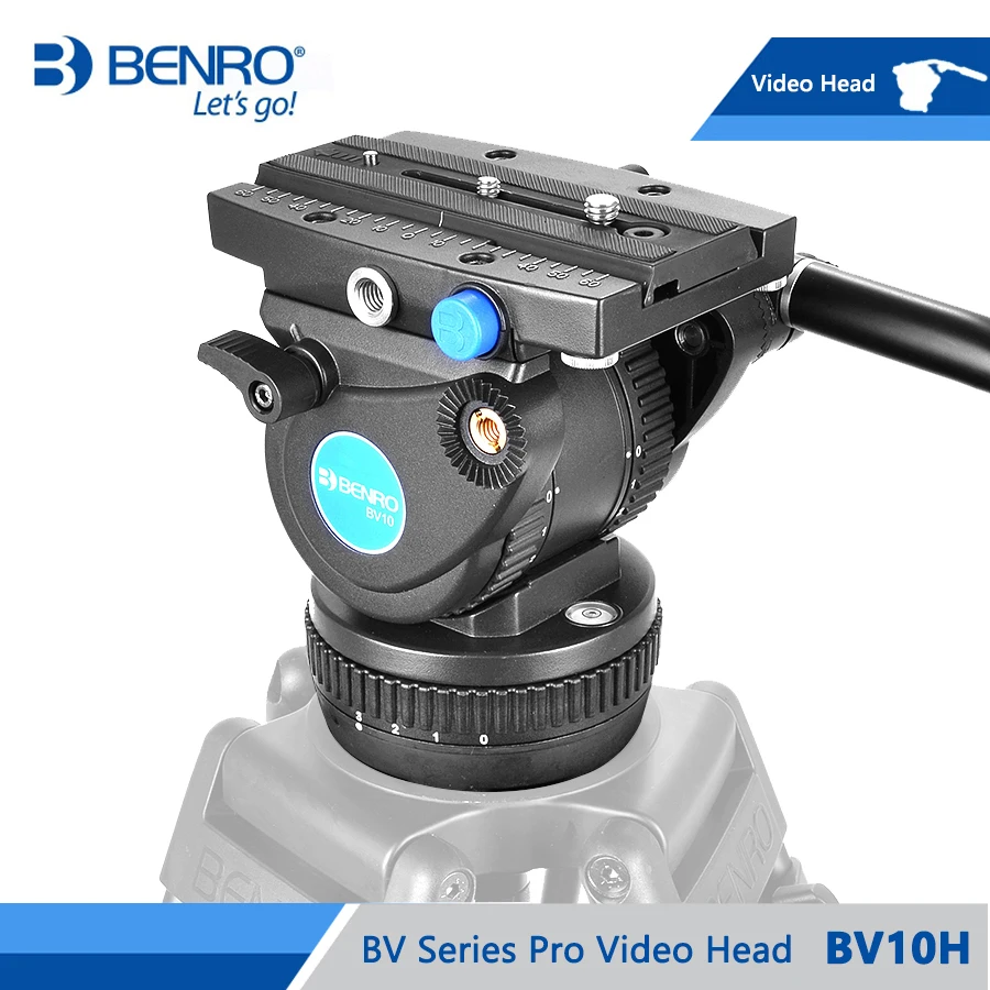 

BENRO BV10H Video Head Hydraulic Fluid Video Heads QR13 Quick Release Plate Aluminum Video Head Max Loading 10kg DHL Free