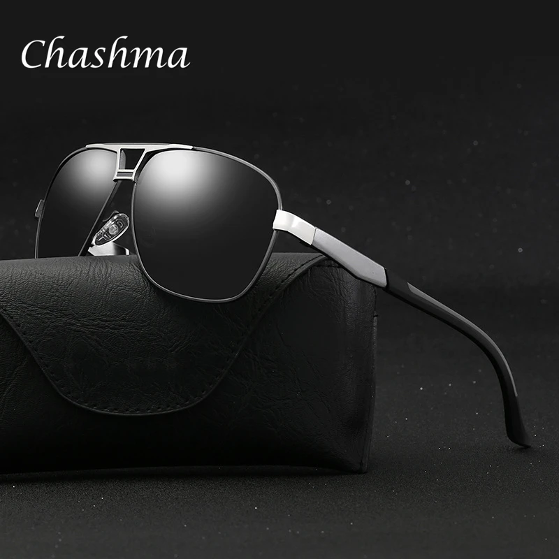 Мужские солнцезащитные очки CHASHMA брендовые поляризационные в алюминиево