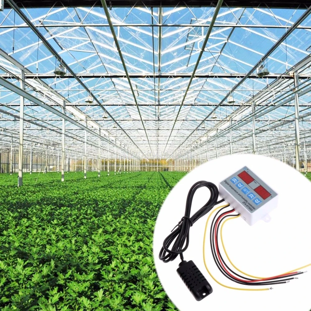 

220V 24V 12V 2 in 1 Digital Temperature Humidity Controller Thermostat w Sensor N26 dropship