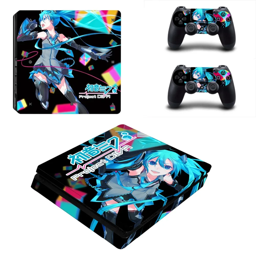 Аниме милая девушка Tokisaki Kurumi Miku Saber PS4 тонкая Наклейка защитная накладка наклейка для PS4 тонкая консоль и контроллер винил