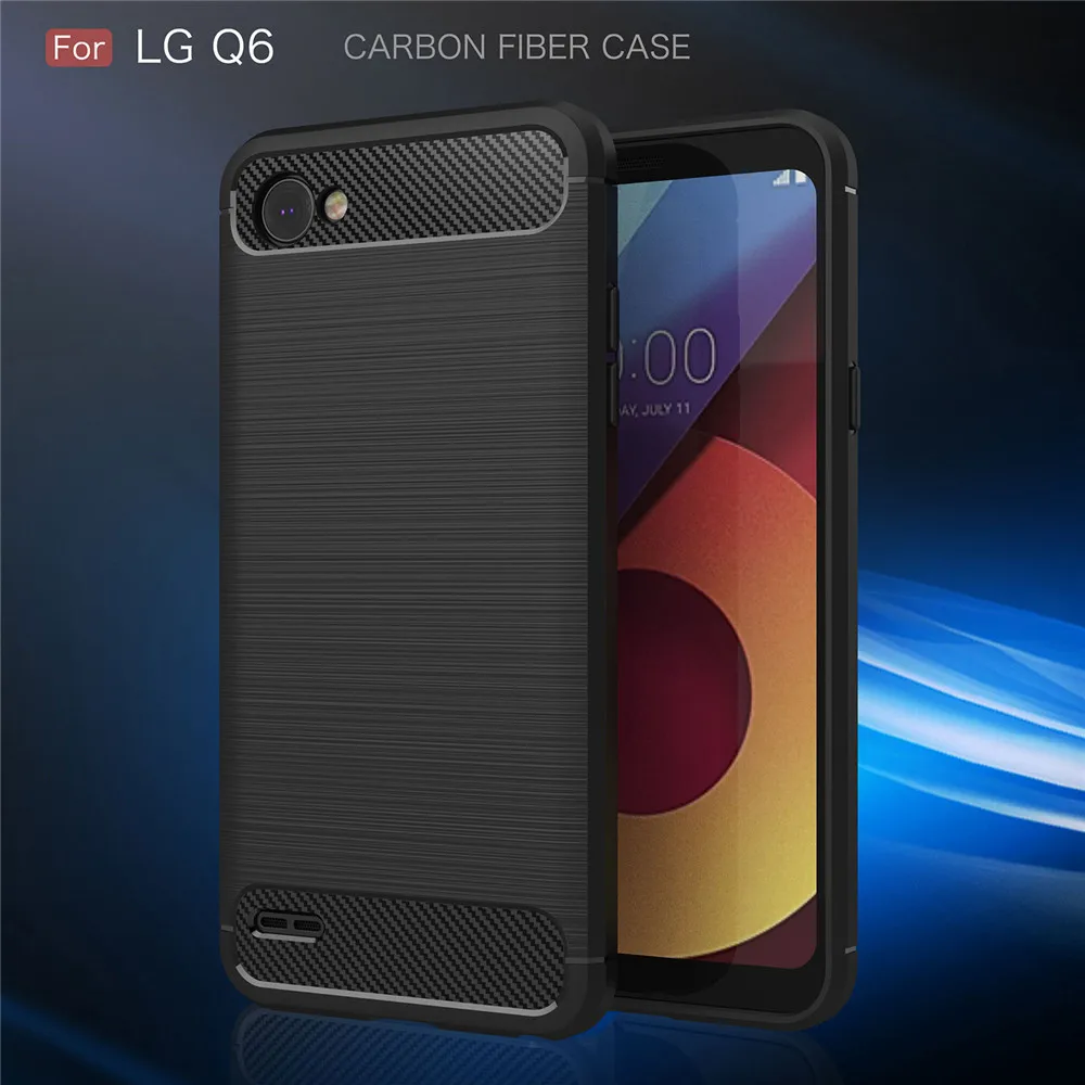 Best For LG Q6 Case Carbon Fiber Luxury Soft TPU ShockProof Silicone Full Protector For LG Q6 alpha Q6a Q 6 M700 Back Cover Coque