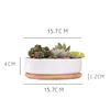 Pot à plante minimaliste en céramique blanche, 1 ensemble de pots en porcelaine, pour bureau, pour décoration de maison, Zakka (1 Pot + 1 plateau) ► Photo 2/6