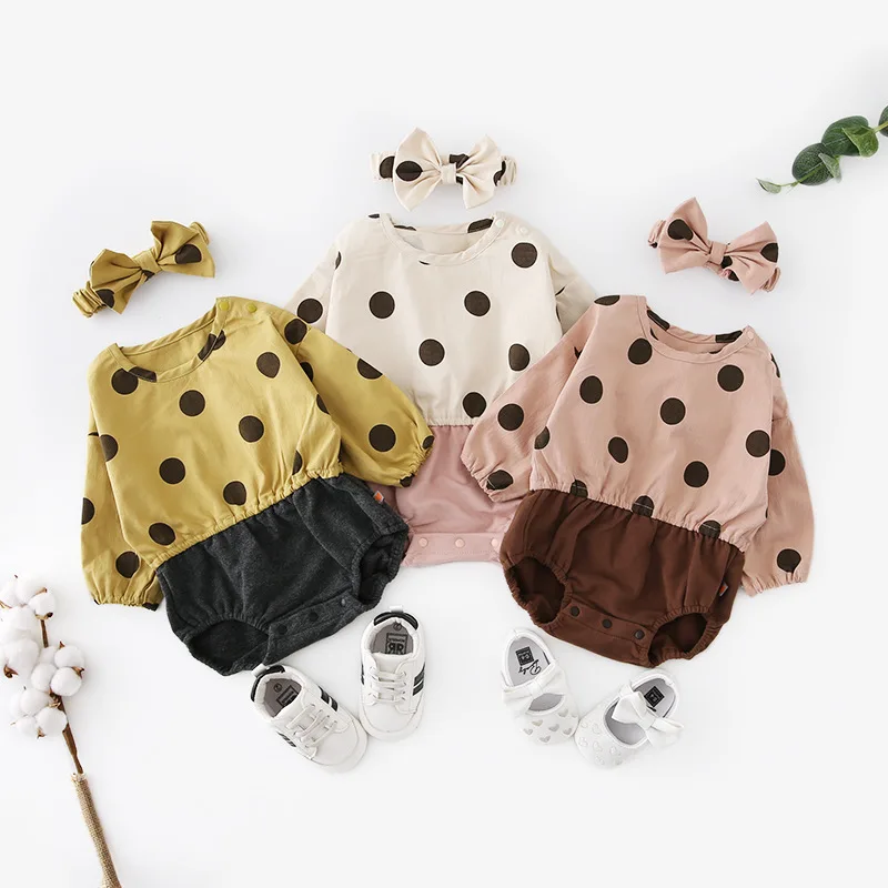 

2019 Hot Selling Girls Dots Rompers Fashion Kids Girls Jumpsuit 0-2 Years