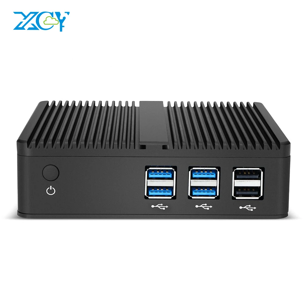 XCY безвентиляторный мини-ПК Intel Pentium 4405U Windows 10, Linux, HTPC, HDMI, VGA, 300 Мбит/с WI-FI Gigabit Ethernet 6xusb Micro компьютер