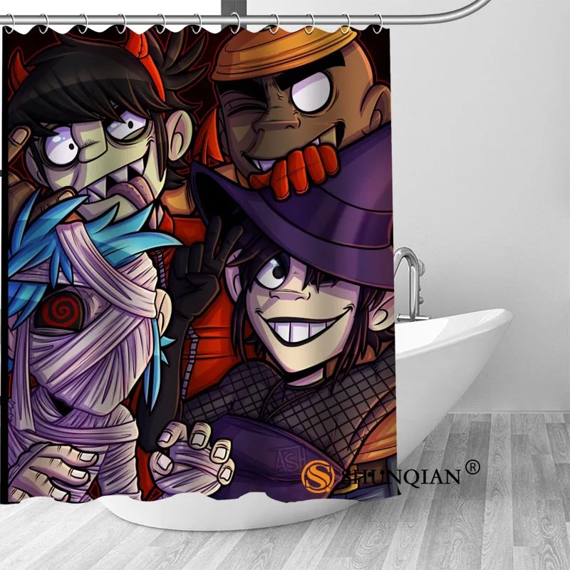 Горячие Пользовательские Gorillaz Занавески для душа полиэстер Ванная комната Шторы с Для ванной Шторы Ванная комната Декор