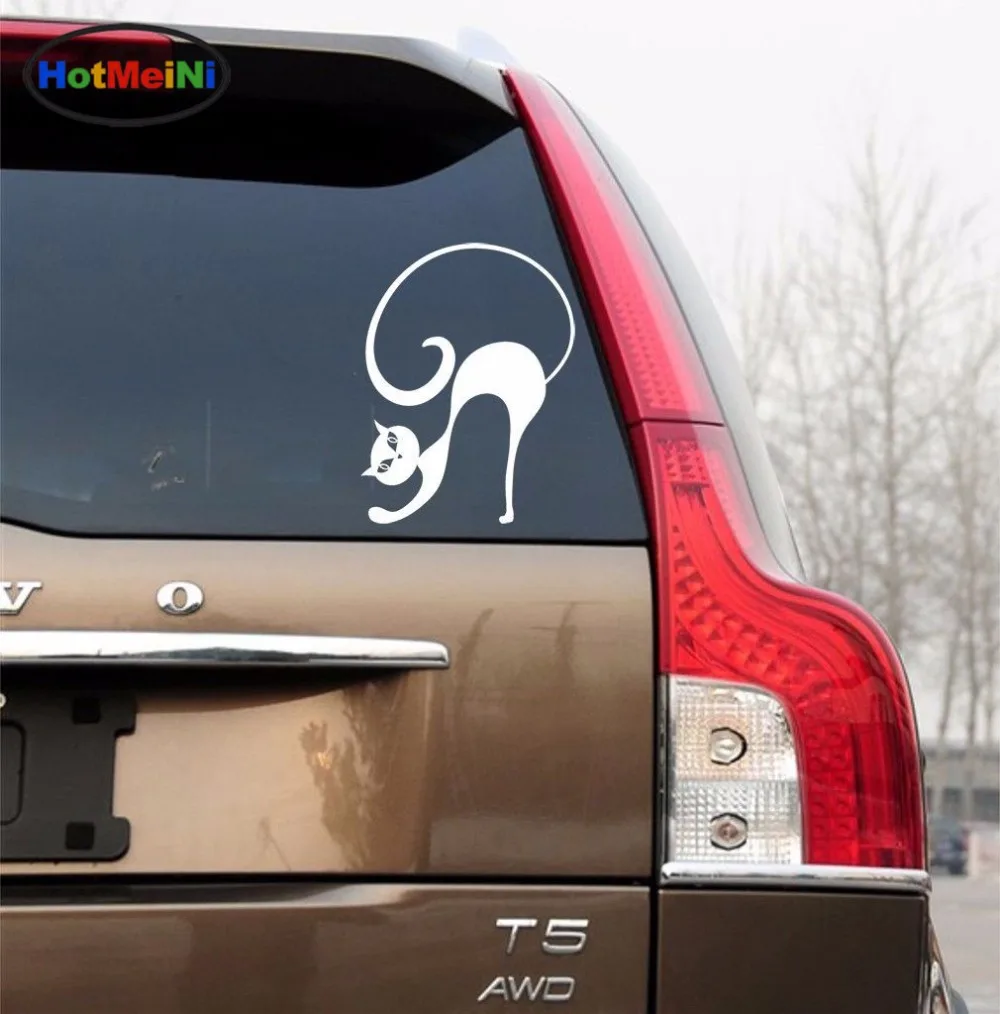 

18cmx14cm Sexy Cat Lady Bent Over Laughing Long Tail Sticker for Truck SUV Camper Van RV Trailer Car Decor Vinyl Decal 8 Colors