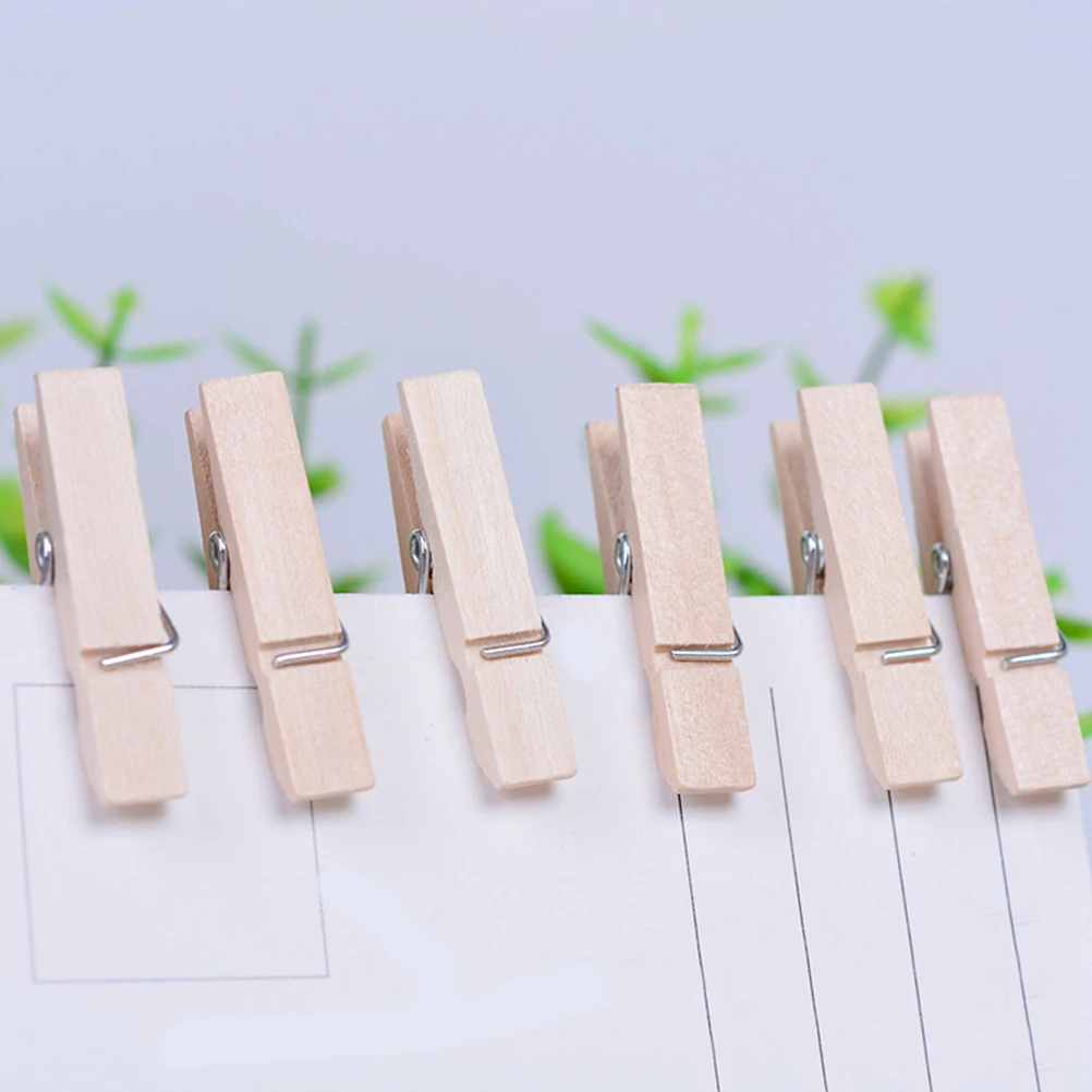 50Pcs Wood Durable Clothespins Wooden Laundry Clothes Pins Paper Peg DIY Clip US