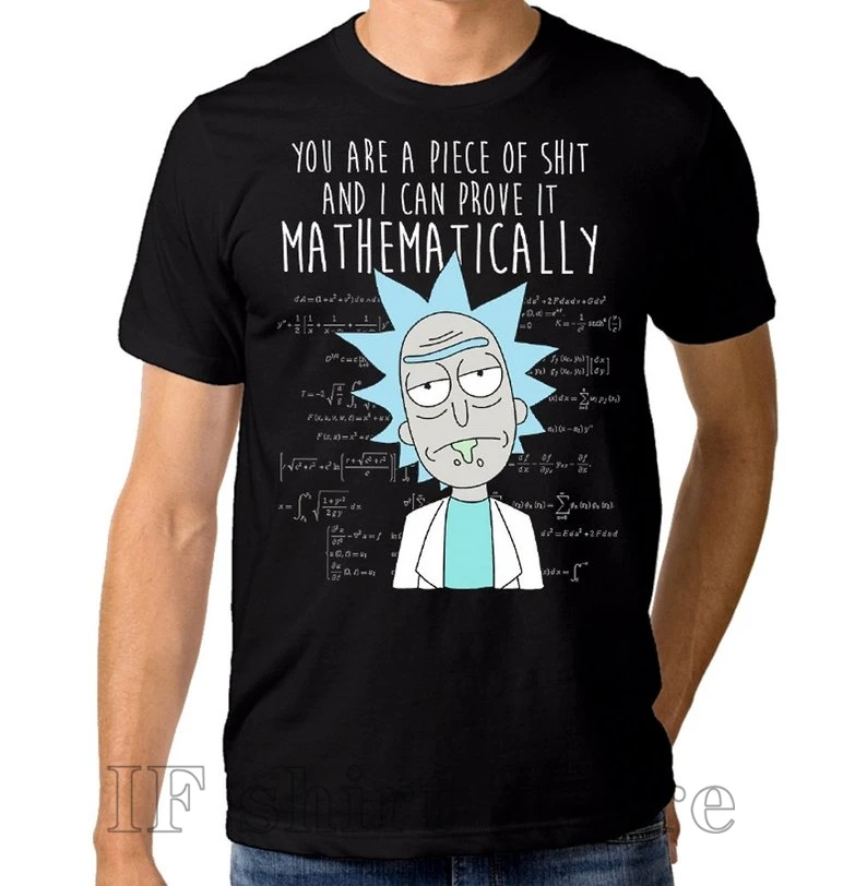 Rick Sanchez Mathematically Funny T-Shirt Men WoMen All Sizes 100% cotton funny print tshirt men women shirts | Мужская одежда