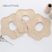 Детские Органические цветные хлопковые нагрудники 360 градусов Revolve шестигранное полотенце водонепроницаемое в полоску