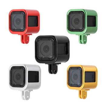 

1pc CNC Protective Housing Case 5 Colors Aluminum Protector Cover Frame Base Mount Suitable For Go Pro Hero 4/5 Session