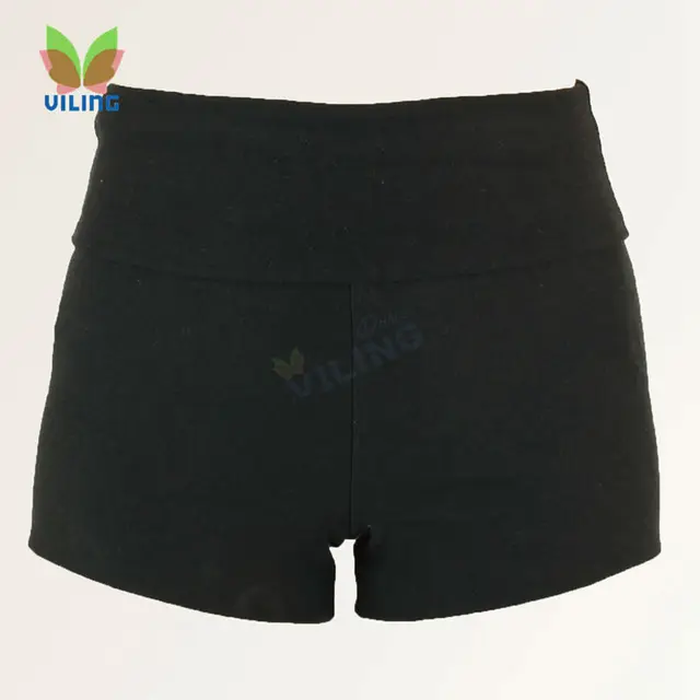 Black Dance Shorts Gymnastics Leotard for Girls Adult High Waisted