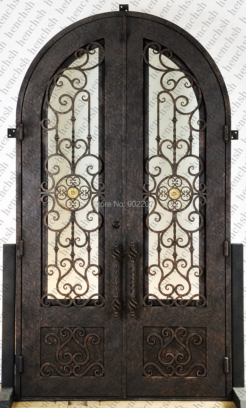 Best Seller Hench 100% factory wholesale wrought iron front doors