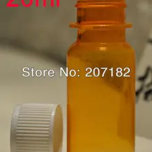500 шт./лот) 20 мл прозрачный оранжевый ПЭТ бутылка, бутылка для жидких лекарств