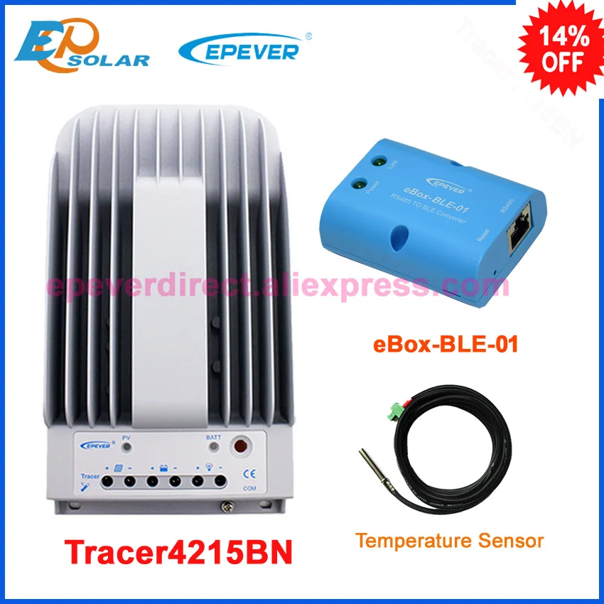 

Tracer4215BN Max PV input 150v 40A 40amp solar battery charging controller BLE temperature sensor EPsolar factory supply