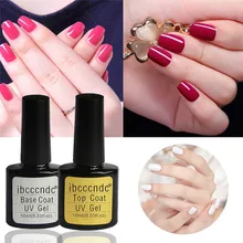 Ibcccndc основа и верхнее покрытие УФ гель лак для ногтей 10 мл Прозрачный вымачивать праймер Гель-лак для ногтей маникюр#280811