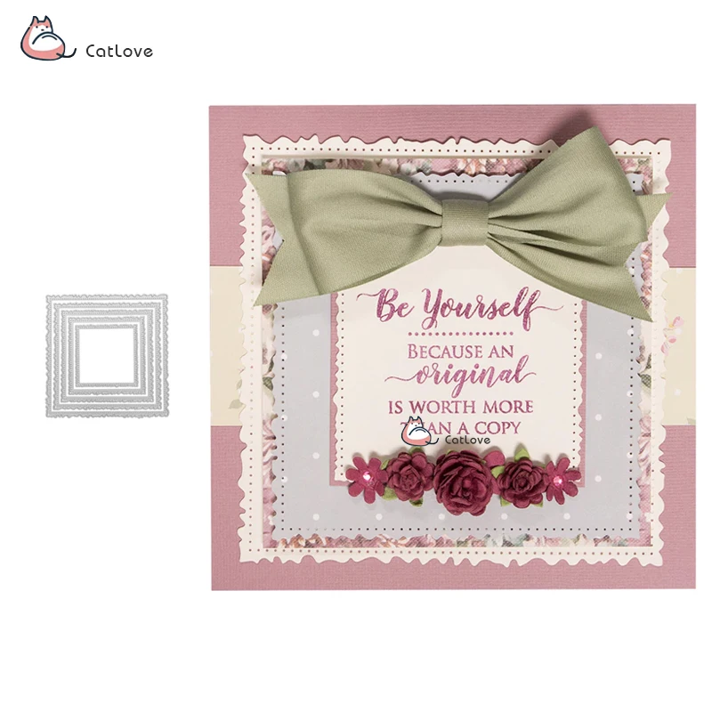 

Wave Square Frame Metal Cutting Dies Stencils For DIY Scrapbooking/Photo Album Decorative Embossing Paper Cards Die Cuts