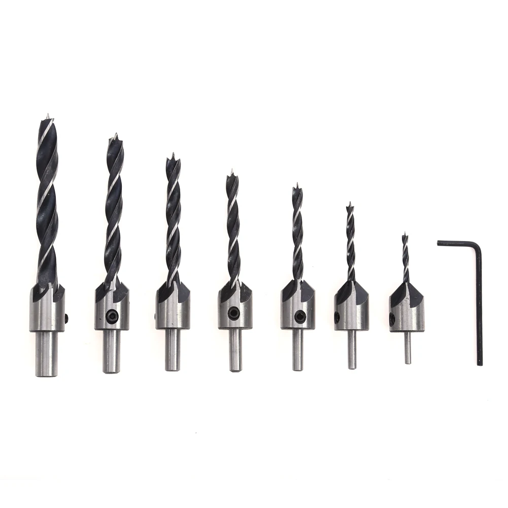 Buy 7Pcs/set 5 Flute Countersink Drill Bit Multi HSS