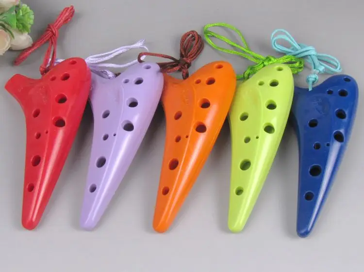 12 отверстий пластиковая Смола SC флейта окарина хороший звук музыкальный инструмент фиолетовый/красный/зеленый/синий