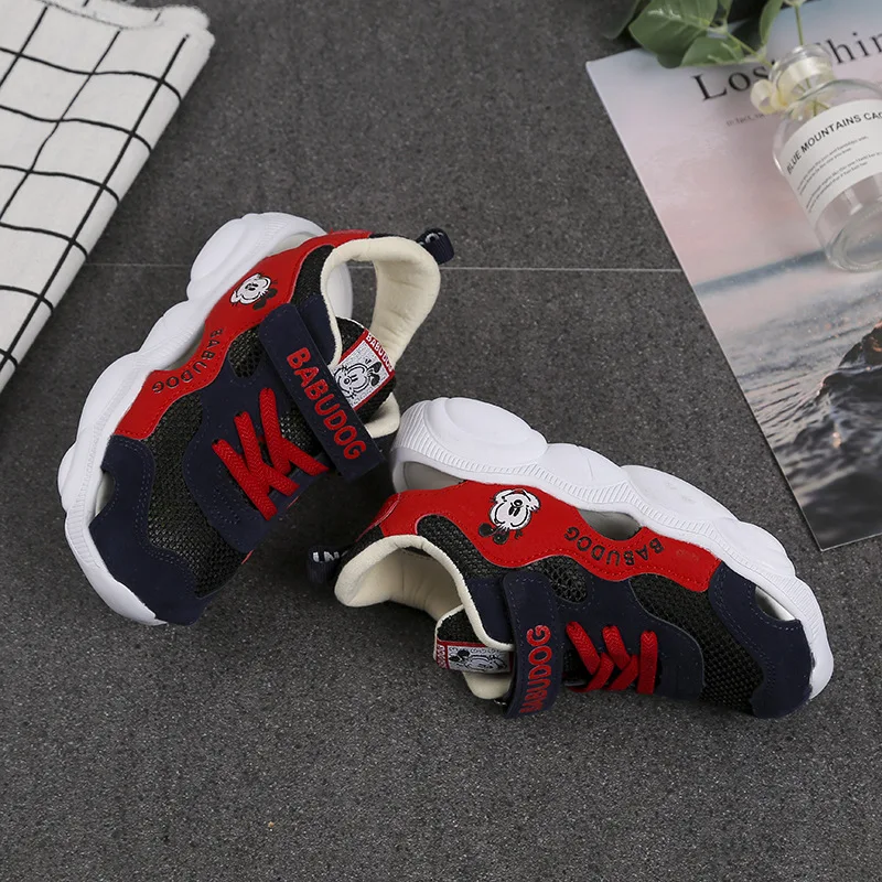 ZYJ Kids Summer Sport Shoes Boys Girls Closed Toe Sandals Cartoon Anti Slip Leather Hook & Loop Mesh Baby Beach Sandal Shoes (30)