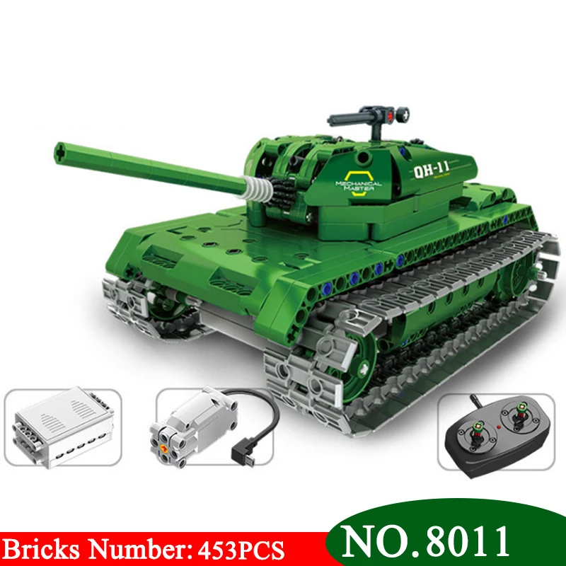 AIBOULLY 8011 453pcs Technic Military Remote Control RC 99 Capital Tank