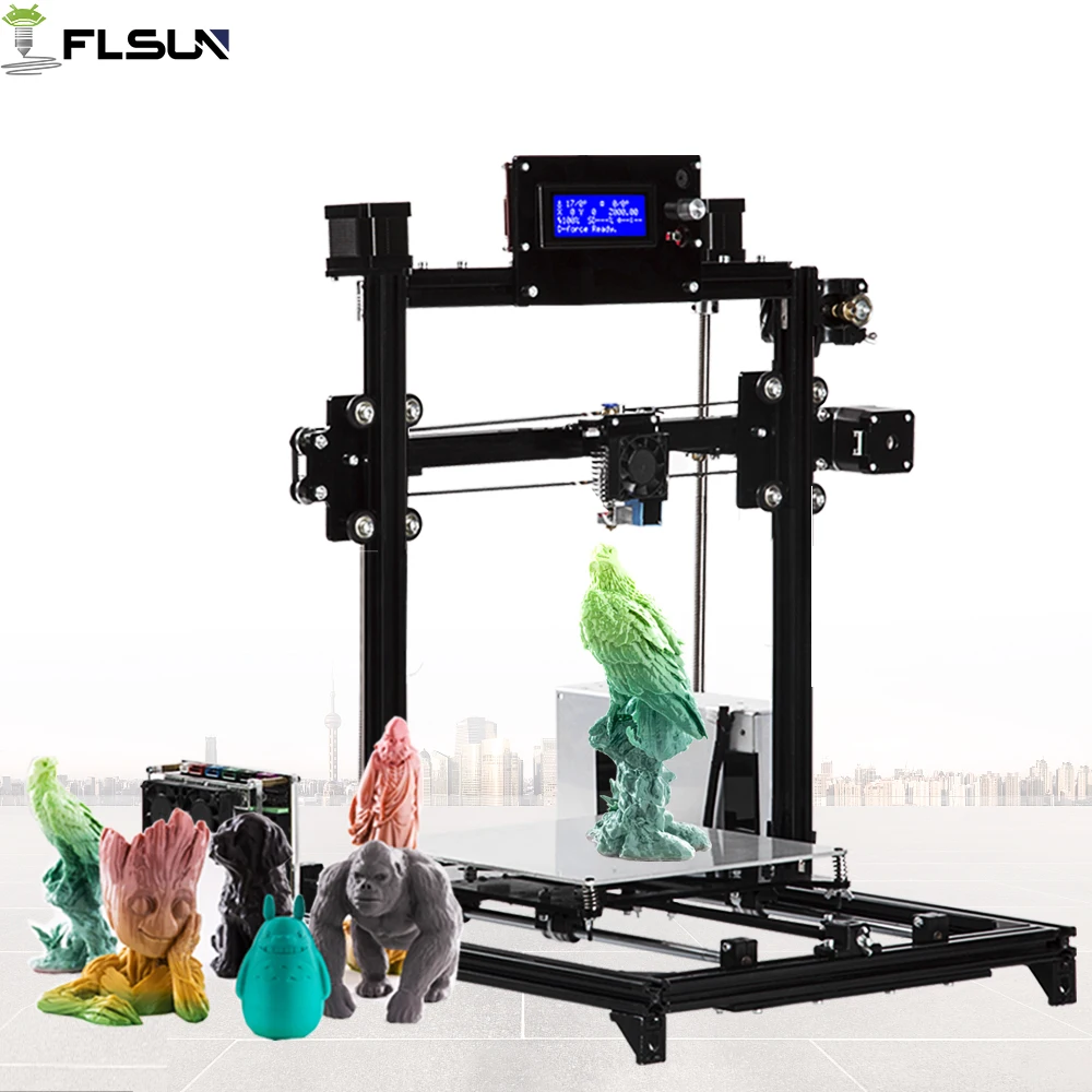 2019 Новый Flsun 3d принтер pusia авто уровень DIY 3D-принтер Комплект все металлические рамки двойной Z двигатели с подогревом кровать поддержка 3d