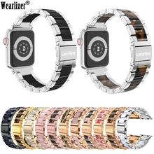 Wearlizer Роскошный металлический ремешок из нержавеющей стали для Apple Watch Band 38 мм 42 мм соединяющий ремешок браслета для iwatch Series 5 4 3 2 1