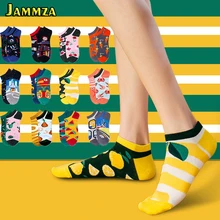 5 пар/лот, корейский стиль, женские модные короткие Носки с рисунком, летние хлопковые милые носки, Calcetines Mujer, Harajuku дизайн, забавные носки