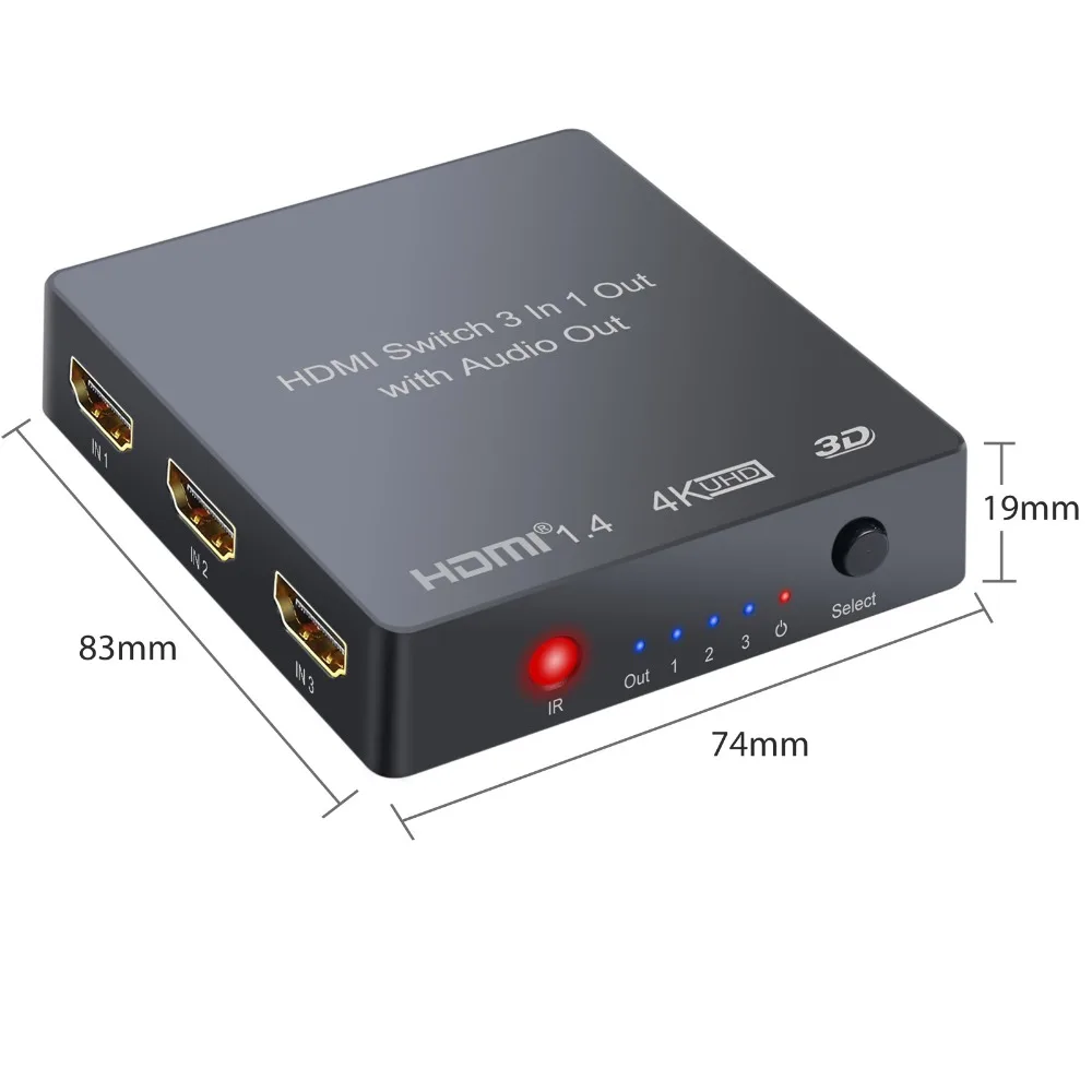 Neoteck 3x1 HDMI Switch with Audio Extractor Optical Toslink Output Support 4K 3D 1080P PIP HDMI Switcher With Remote Control Neoteck 3x1 HDMI Switch with Audio Extractor Optical Toslink Output Support 4K 3D 1080P PIP HDMI Switcher With Remote Control