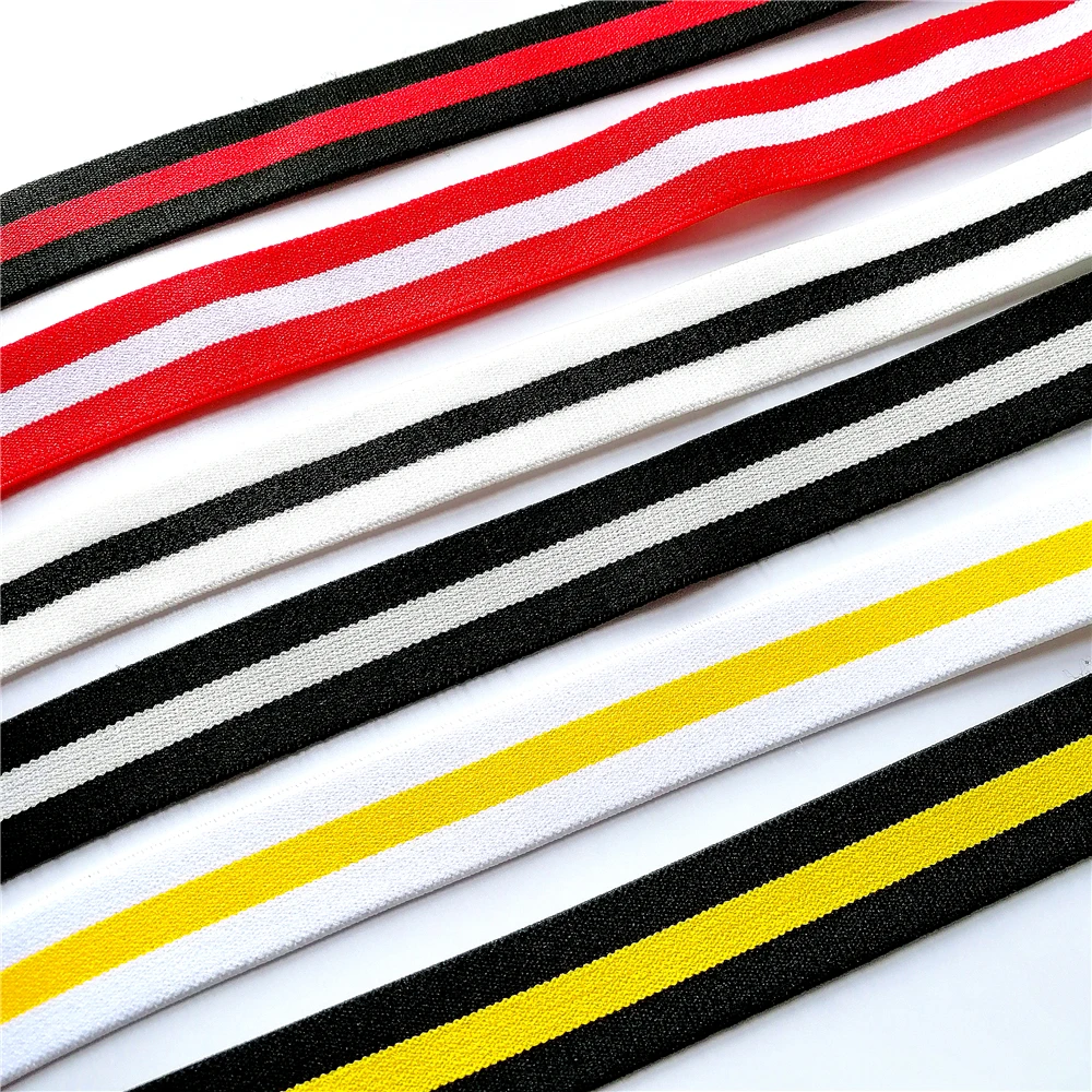 Красные, желтые, белые эластичные ленты 2 ярдов/партия 25 мм " в ширину черные, красные, черные для посуды ручной работы DIY