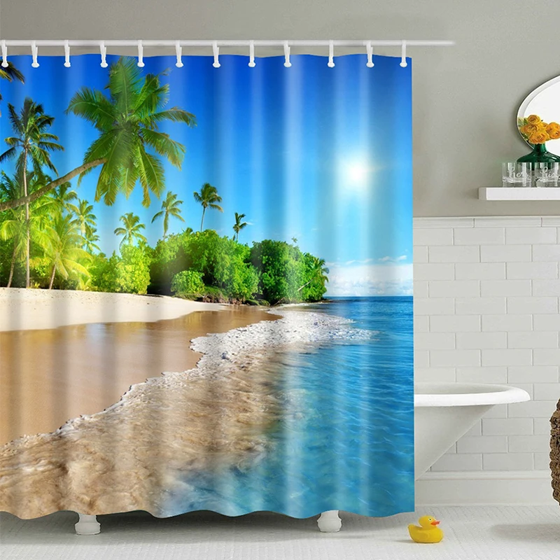 US Transparent Shower Curtain Fish Transparent Plastic Bathroom Hot 180 x 200cm